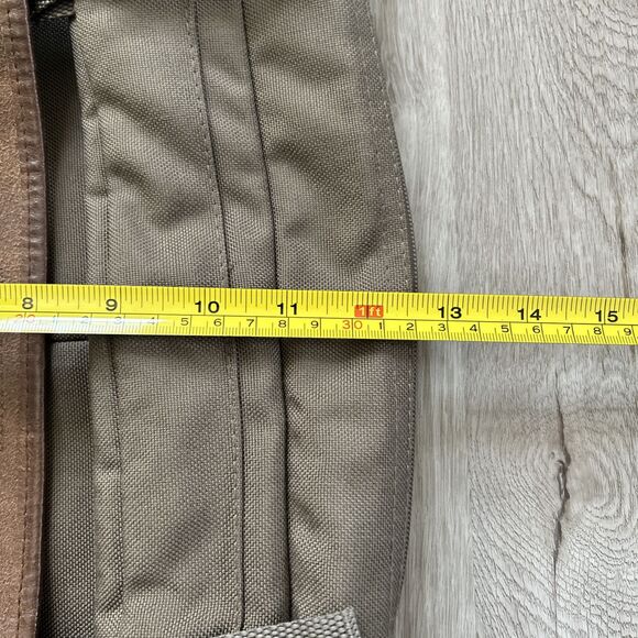 Trager Seattle Vintage Green Brown Messenger Shoulder Bag w/ Leather Trim READ - Picture 13 of 13